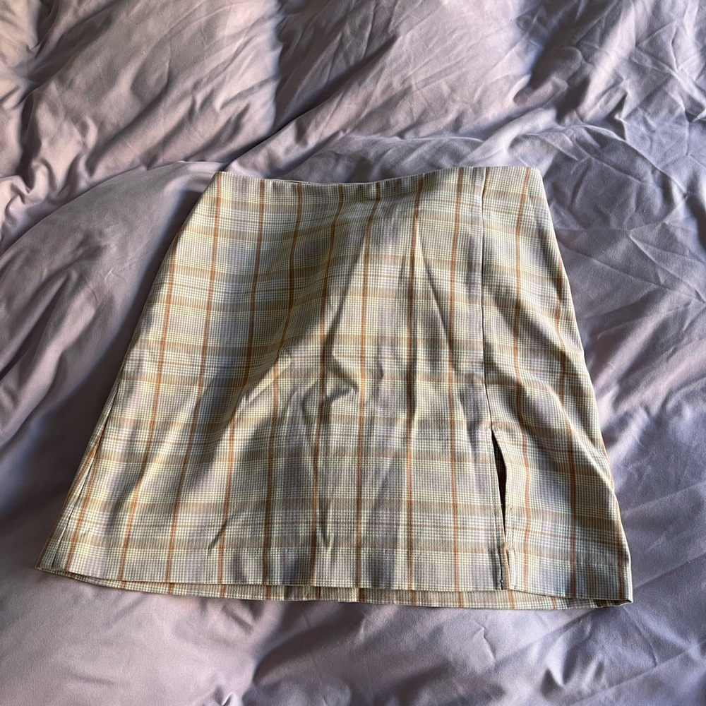 Sunday Best Yellow Plaid Tatiana Mini Skirt